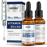 2 pack Vitamin D3 K2 Drops for Adults,Vitamin D (1,000 IU of D3 + K2(180 mcg MK4 +20 mcg MK7)) - 1 FL OZ